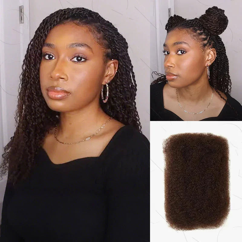 QVR Afro Kinky Bulk Hair No Attachment QVR Afro Curly Bulk Human Hair Rebecca Virgin Remy Dreadlock 50G/Pack Highlight Braids