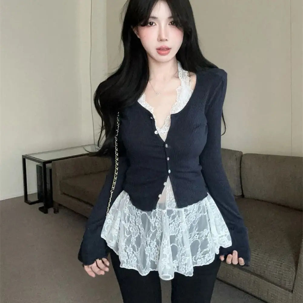 Fashion Transparent Lace Halter Dress V-neck Beachwear Lace-up Short Skirts A-line Spicy Girl Style Dresses Women Club