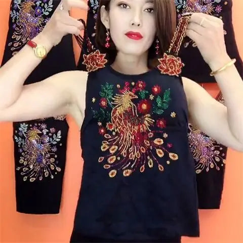 Sexy Summer Backless Tank Tops European Style Bright Diamond Camisole Vest For Women Sleeveless Suspender Bottom Shirt