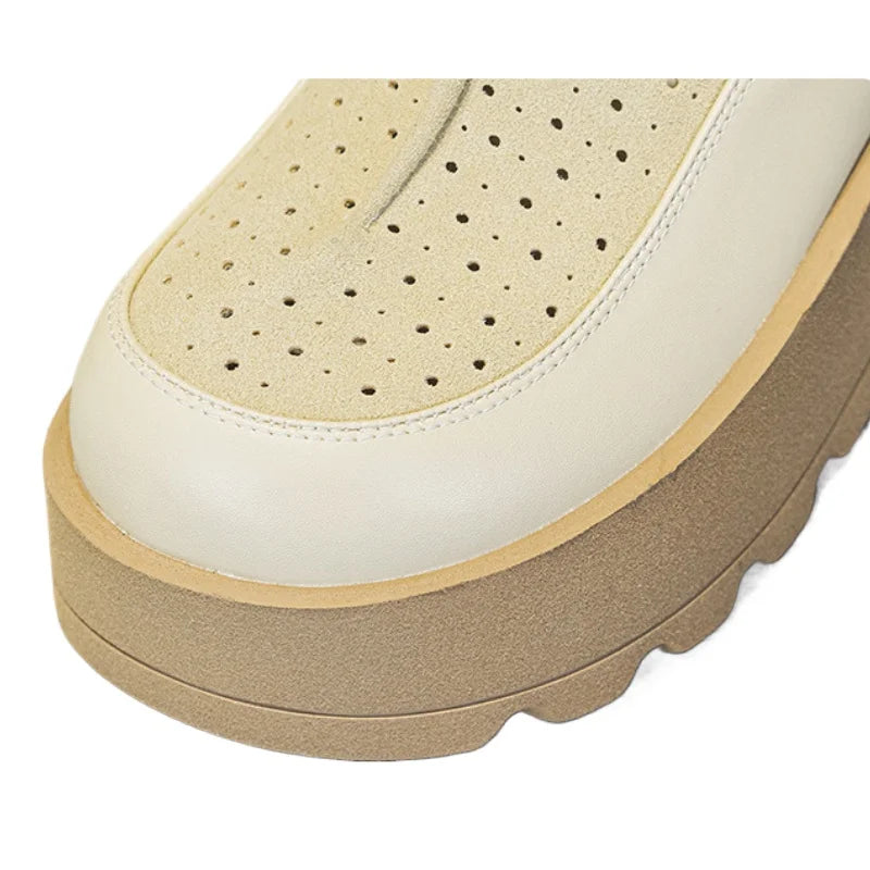 Fujin 6CM Suede Cow Genuine Leather Moccasins Women Platform Wedge Flats Women Shoes Ankle Booties Females ZIP Pumps Shoes