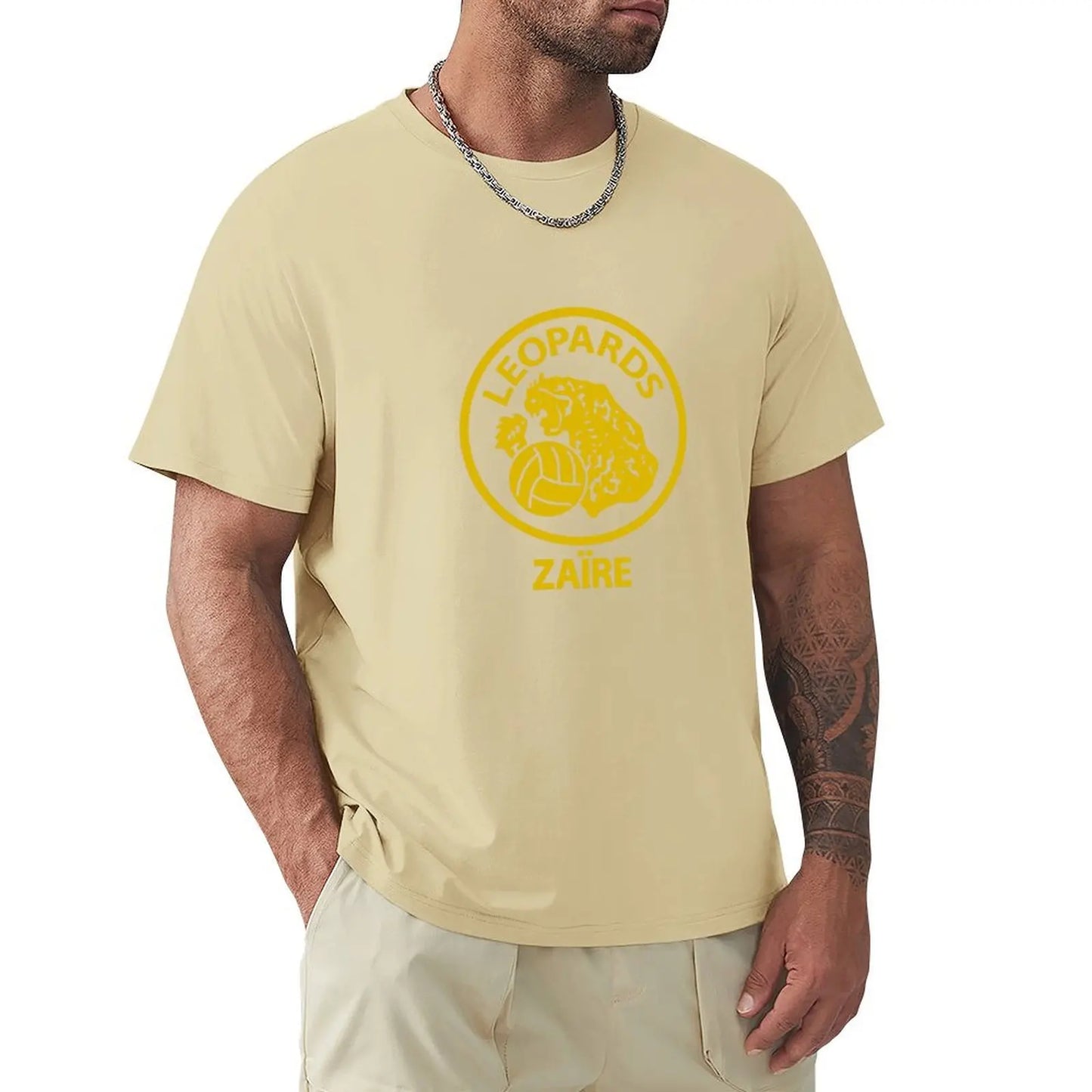 Zaire Leopards 1974 Retro Football T-Shirt tops blanks boys whites t shirts for men cotton