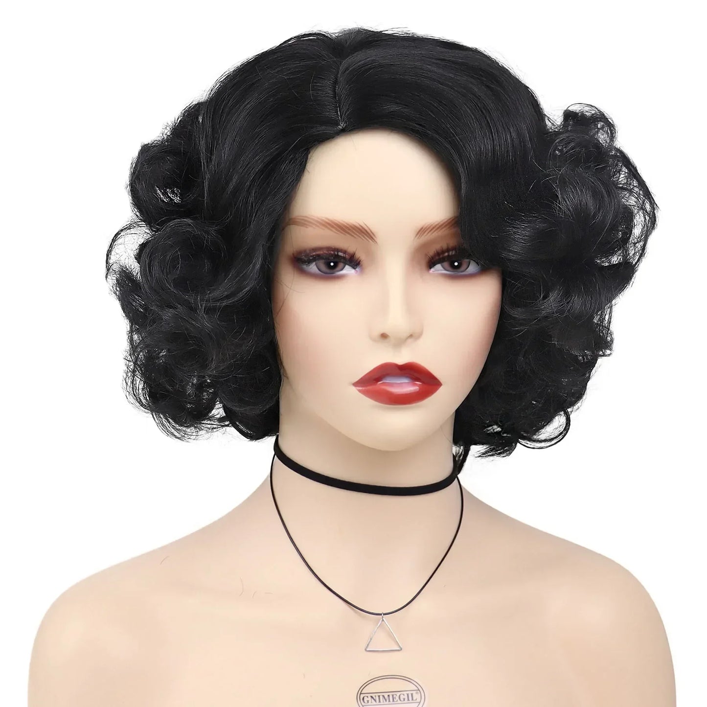 GNIMEGIL Synthetic Cosplay Wig Short Curly Hair Platinum Blonde Wigs for White Women Fluffy Curls Flip 60s Gatsby Hairstyle Wigs