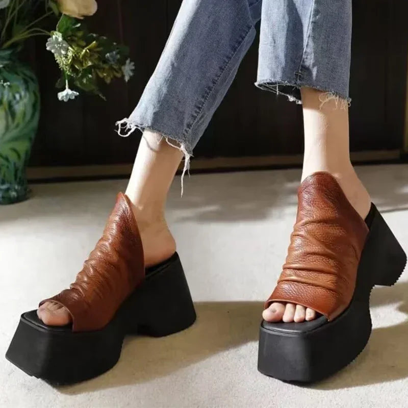 2024 Hot Sell New Summer Platform Women Open Toe Slippers High Heels Shoes Sandals Flip Flops Sexy Pumps Slides Zapatillas Mujer