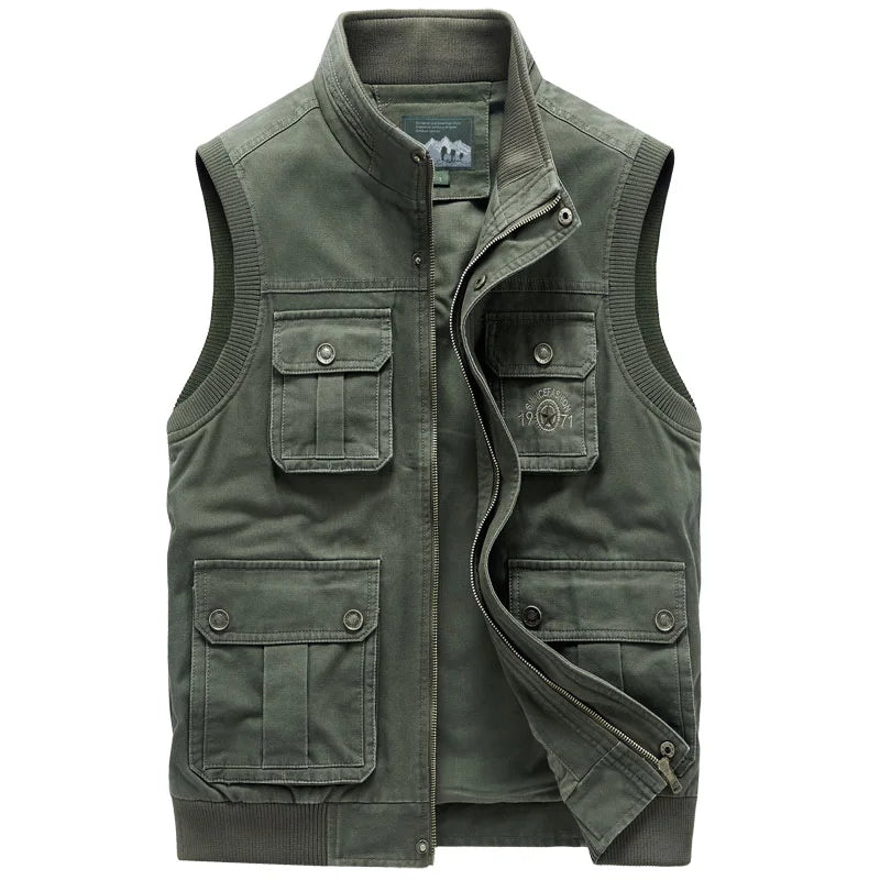 Sleeveless Tactical Autumn Mens Vests Photographer Jacket Plus Big Size Cotton Casual Multi Pocket Vest Male Waistcoat Coat