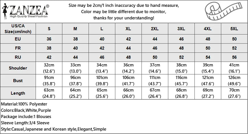 ZANZEA Women Fashion Blouse Chic 3/4 Sleeve Ruffle Hem Top Shirt 2025 Summer Round Neck Loose Blusa Elegant Irregular Work Tunic
