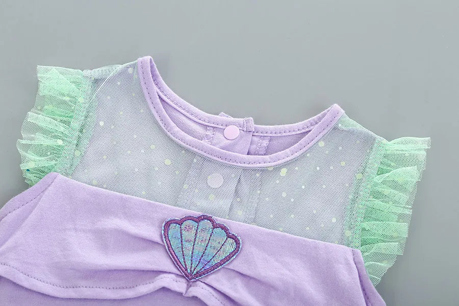 Baby Girls Costumes Kid Romper Tutu Dress with Headband Infant Baby Girl Princess Alice Clothes Aurora Belle Dress Party Costume