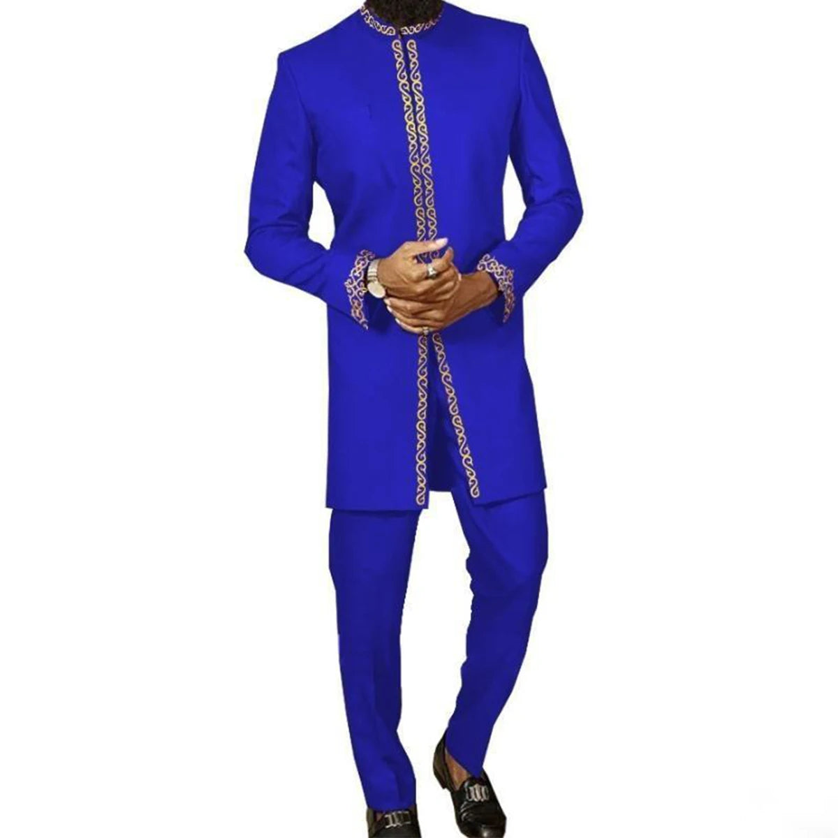 2026 New African Traditional Men's Set Casual Slim Fit Men's Suit Fashion Travel Men's Set Kaunda Style Men's Two Piece Set
