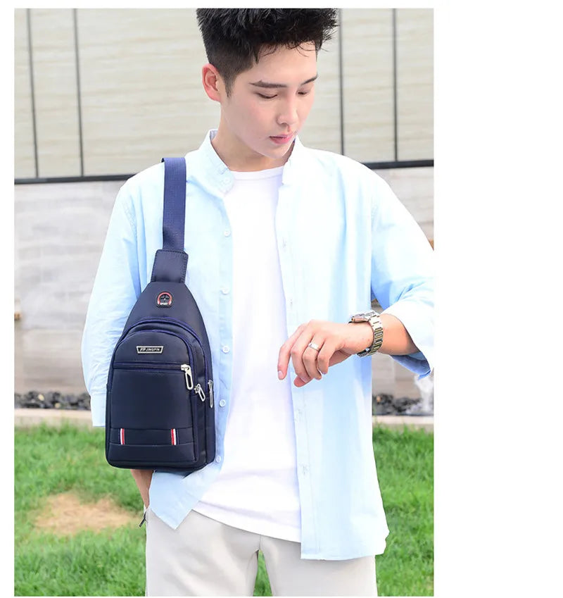Oxford Men Chest Bag Crossbody Single Shoulder Travel Handbag Fashion Chest Bags New Style Big Capacity Chest Men Bag