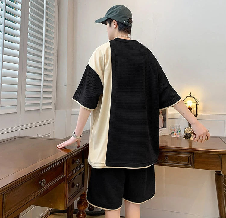 Top Shorts Sets Man Casual Sports Suits 2025 Trend Tracksuit Basic Summer Print T Shirt Original Brands Jogging Men's Clothing O