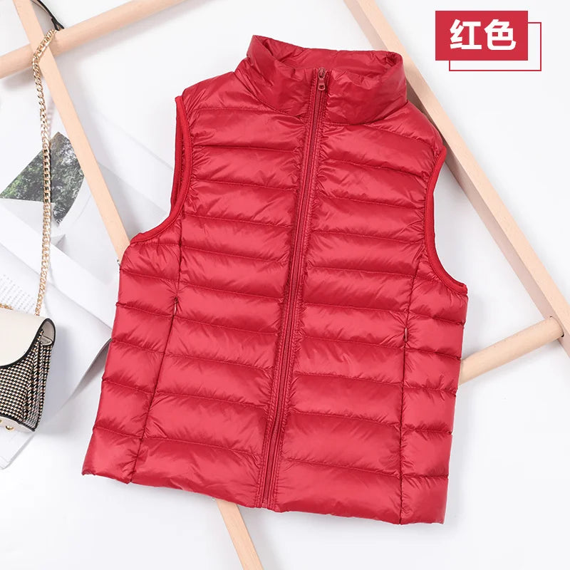 Ultralight Down Vest Women 2026 New Sleeveless Jacket Female White Duck Down Waistcoat Female Warm Puffer Jacket Outwear M-8XL