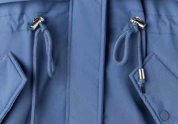 2025 Winter Women's Parka Cotton Padded Coat Korean Style Mid Length Waist Cinching Thickened for Cold Suitable for Short Girls