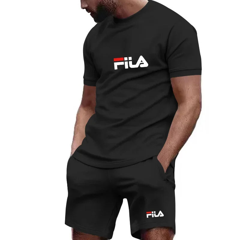 2026 Outdoor Jogging Set Short-Sleeved Breathable Quick-Drying T-Shirt And Shorts Sports Fitness Running Clothing for Men
