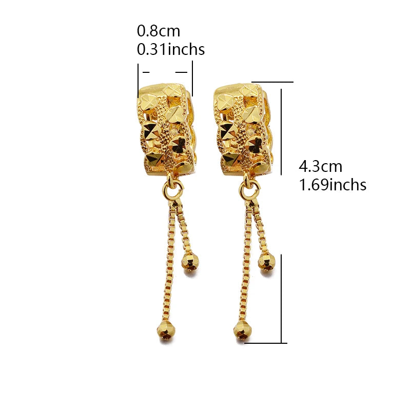 Ethiopian Gold Color Earrings For Woman African Fashion Wedding Bridal Party Wife Earrings Jewelry New
