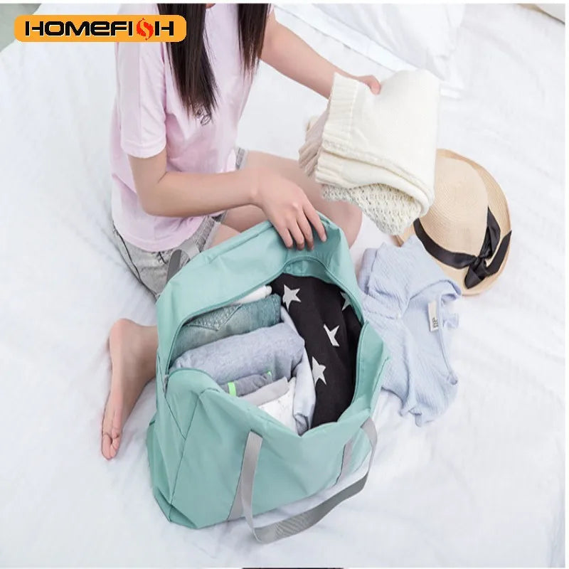 HOMEFISH Travel Bag Folding Travel Storage Bags Boarding Luggage Clothes Handbags Picnic Move House Large Handbag