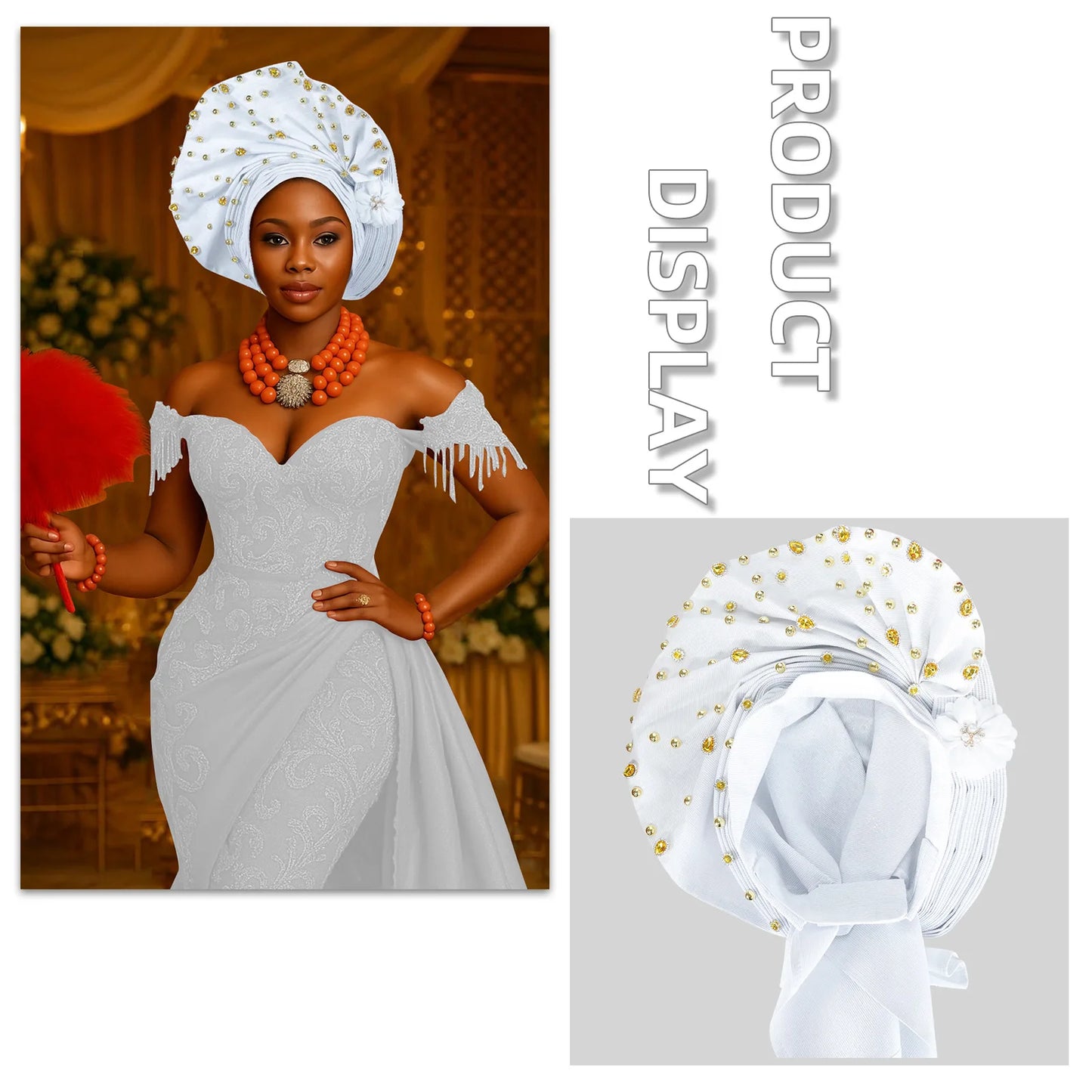 Luxury African Headscarf Wedding Party Auto Gele Headties Already Made Turban Cap for Women Nigeria Bonnet Hijab Head Wrap Hat