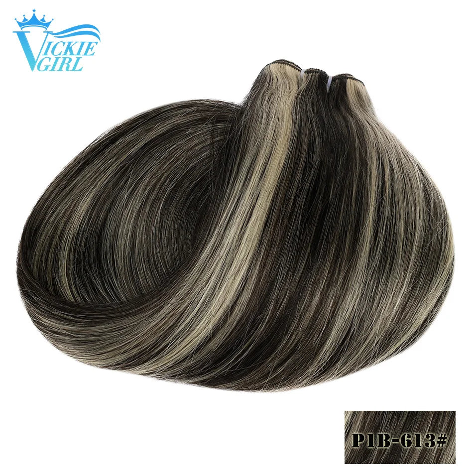 Straight Human Hair Weave Extensions Ombre Blonde Bundles Extensions 100g/Pcs 16"-28"  Straight Remy Skin Double Weft Hair
