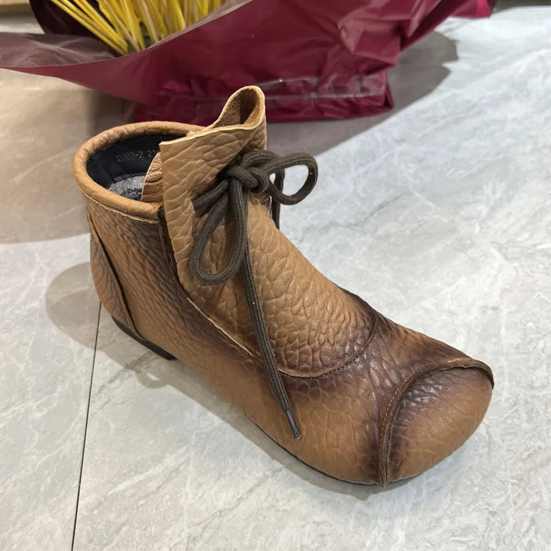 Careaymade-Genuine leather women's boots Fashion retro warm Oversized shoes cow leather Pure handmade ankle boots Casual boots