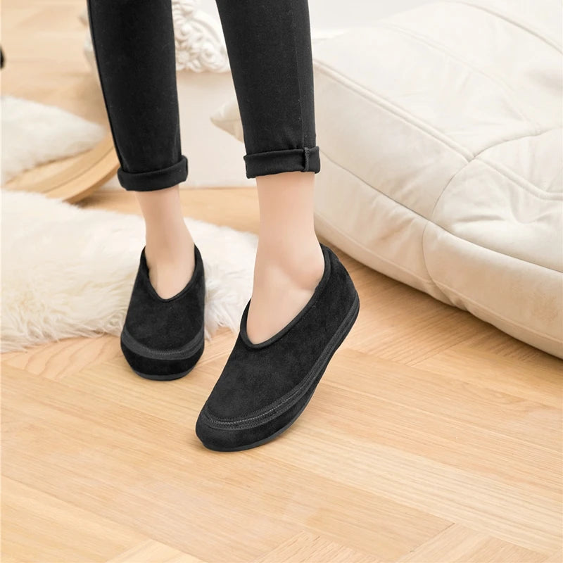 AIYUQI Flat Snow Boots Women's Genuine Leather 2025 Large Size Non-slip Women's Winter Shoes Comfortable Warm Women Ankle Boots