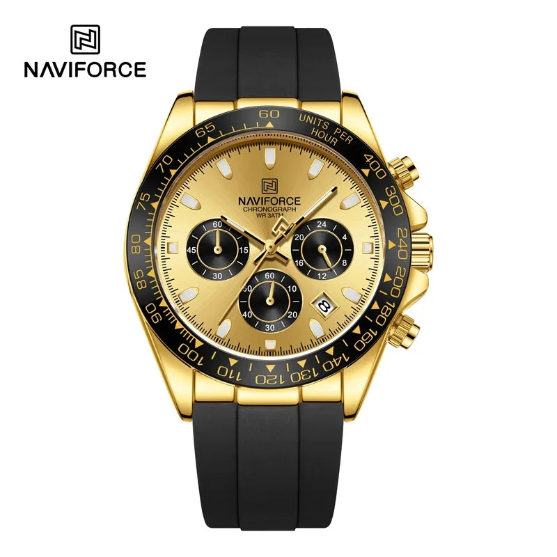 NAVIFORCE Fashional Watches For Men Silicone Band Casual Sport Chronograph Luminous Wristwatch Relogio Masculino Male Gift 2025