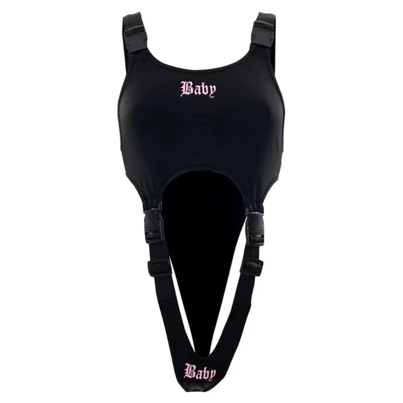 Sexy American Vintage Bodysuit Women Punk High Street Sleeveless Bodysuits Y2k Gothic Bodycon Tops Casual Jumpsuit Club Party