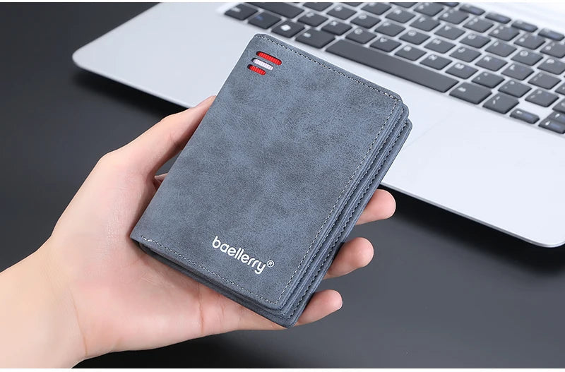 Baellerry New Men Wallets High Quality Brand Card Holder Short Male Purses Zipper Coin Pocket Large Capacity Men's Wallet
