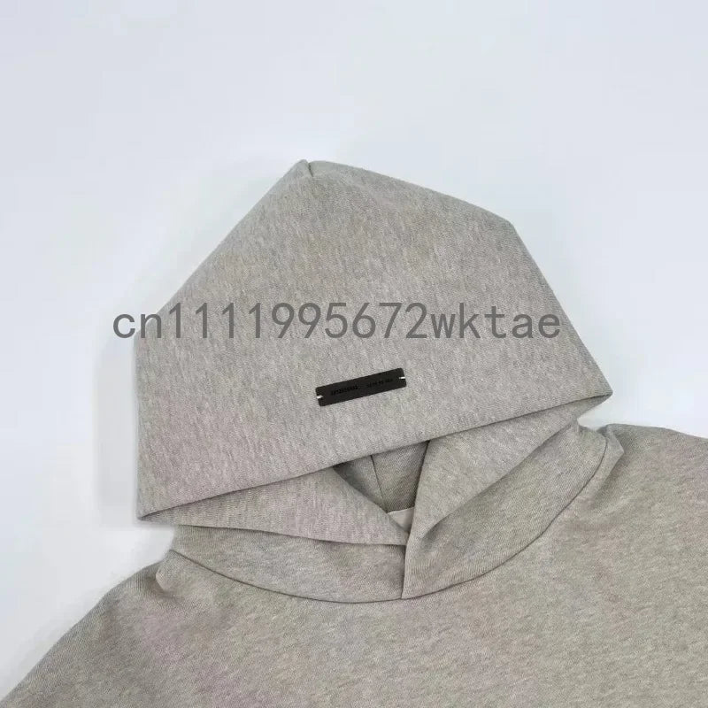 Season 9 Men's Oversized Hoodies Two-pieces Sets Brand Design Metallic Texture Silicone Letter Hoodie Couple Sports Tracksuits