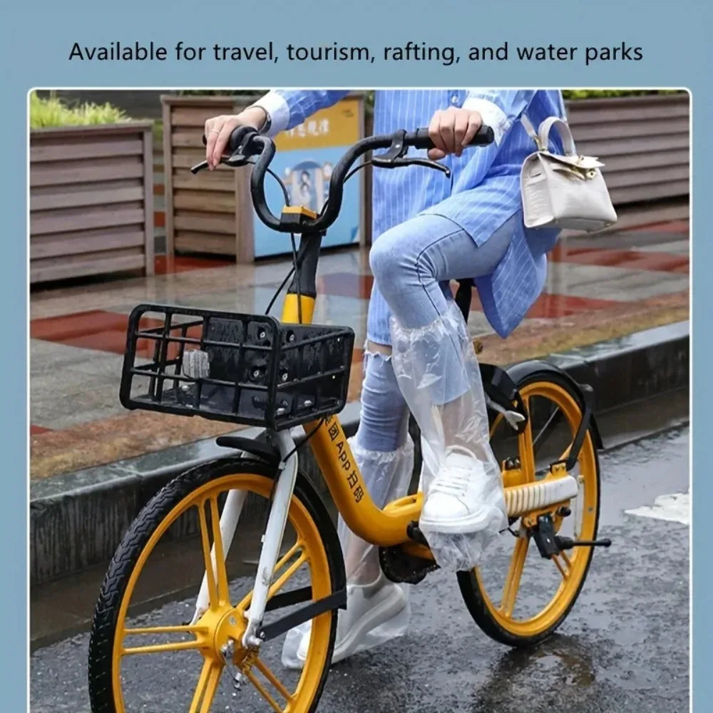 10Pcs Disposable Rain Shoe Covers Transparent Non Slip Waterproof Protectors Uses for Outdoor Wet Weather