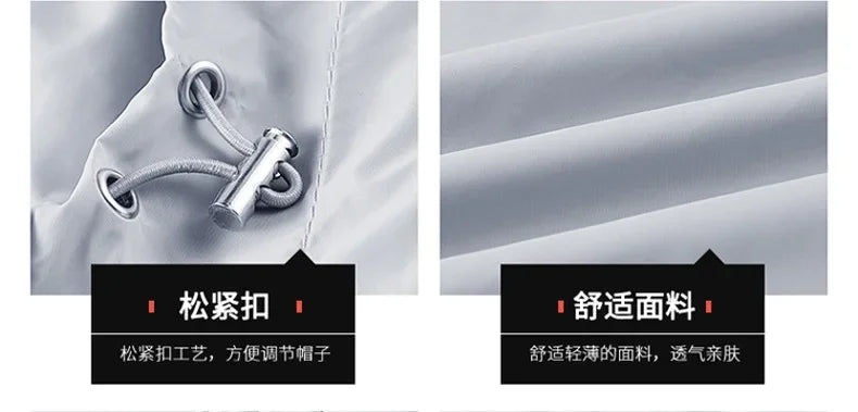 Outdoor Lightweight Hiking Jackets Men Fishing Cycling Hooded Gym Sports Running Coat Summer Sun-Protective Jacket Men Clothing