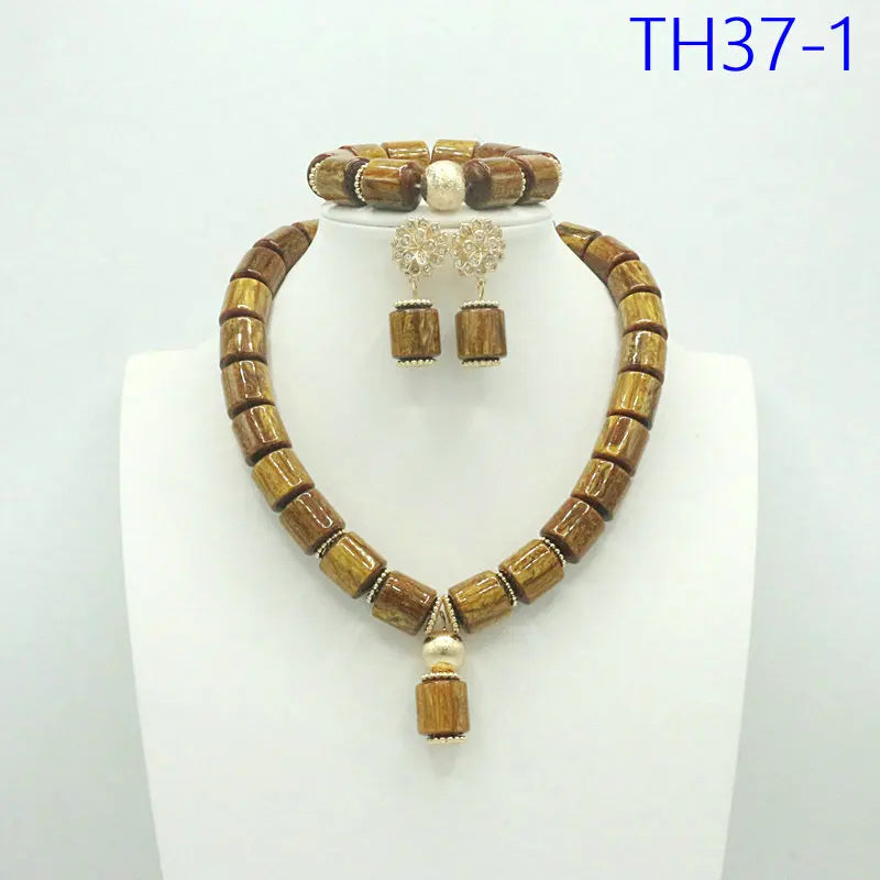 Coral Beads Jewelry Set Nigerian Wedding Bridal Gold Plated African Jewelry for Black Women
