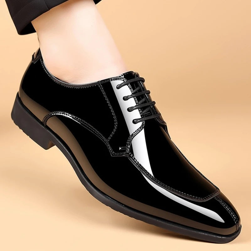 Business Men's Dress Shoes Patent Leather Trend Mens Party Shoe Soft Sole Casual Shoes Plus Size 38-48 Men Shoes High Quality