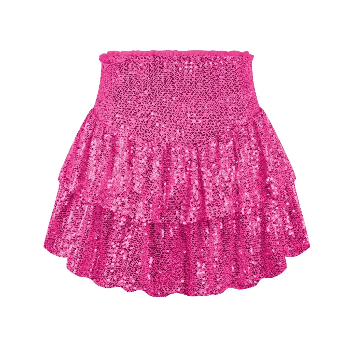 2024 African Party Evening Clothes for Women Spring Summer Sexy High Waist Sequin Mini Pleated Skirts Dashiki Africa Clothing