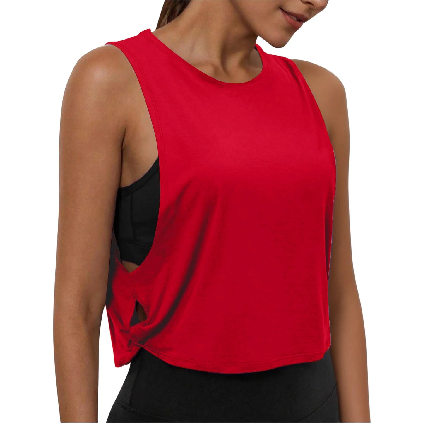 Women Sleeveless Yoga Top Breathable Gym Vest Tank Crop Top Running Tee