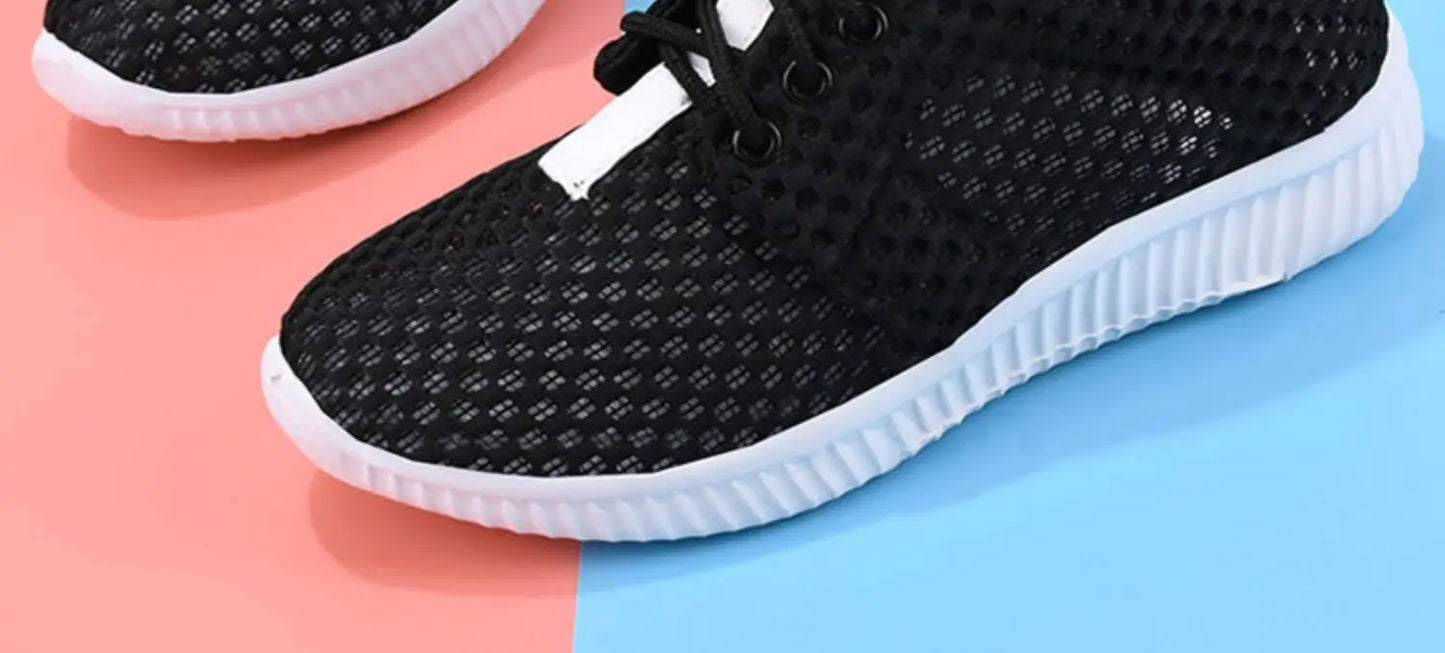 women's summer mesh shoes women's breathable mesh surface casual sports comfort mother's shoes anti slip soft sole  white shoe