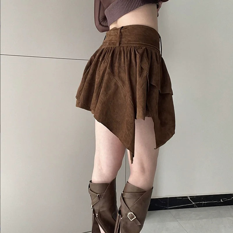 Skirt for Women 2025 Summer New Retro Multi-Layer Spicy Girl Half Skirt with Irregular High Waist and Leg Length A-Line Skirt