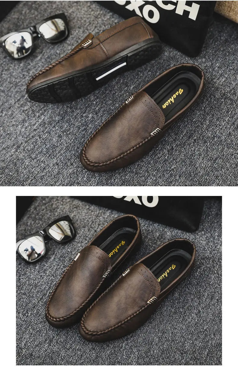 Black Leather Casual Social Shoe for Men Brown Cheap Clearance Liquidation New Dress Shoes Man Official Legitimate Gentleman 39