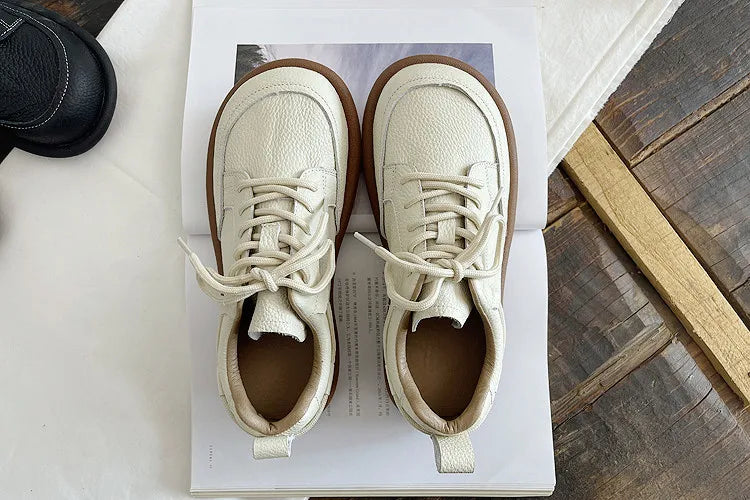Careaymade-Genuine leather Spring single shoe soft comfortable flat shoes Cow leather low-top flats shoes,vintage women's shoes