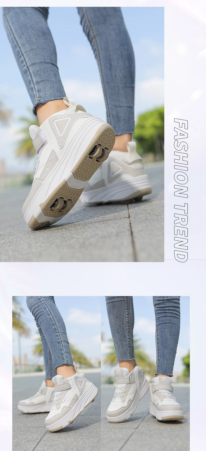 Boys and Girls Roller Skate Shoes Fashion Casual Sports Children 4-Wheels Sneakers for Kids  Gift Nice Footwear