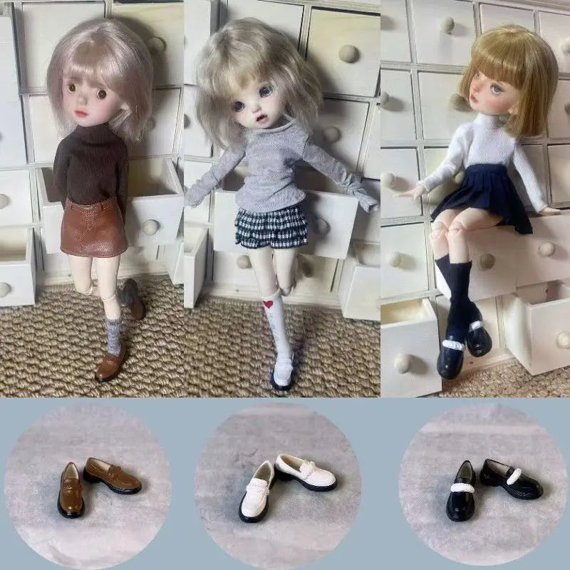 3.6*1.1cm Ob22/Ob24 Doll' Sleather Shoes for 1/6 Blythe Licca Dress Up Accessories Leather Shoes