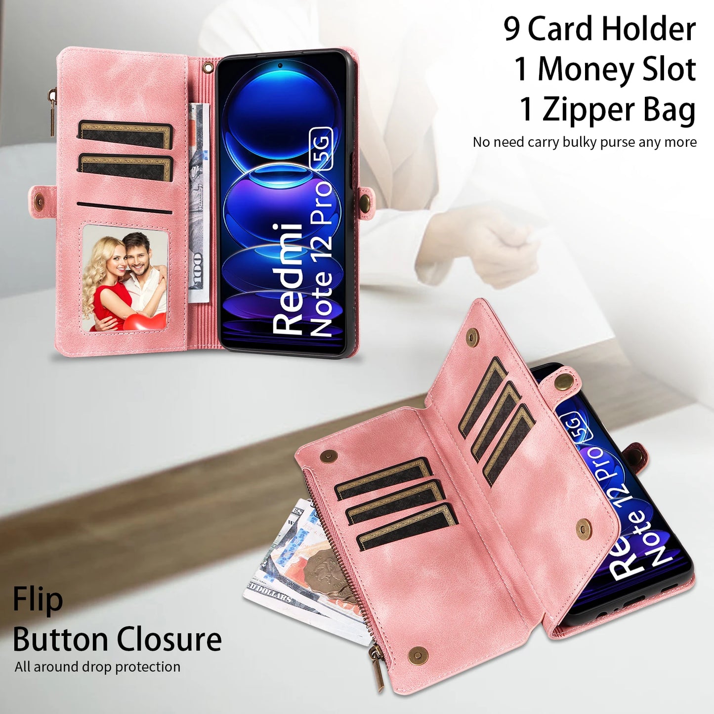 For Xiaomi Redmi Note 15 14 13 15C Poco X7 Pro F5 12 13C 14C 13T 15T Plus 5g Cases 4g Leather Wallet Card Holder Flip Phone Bags