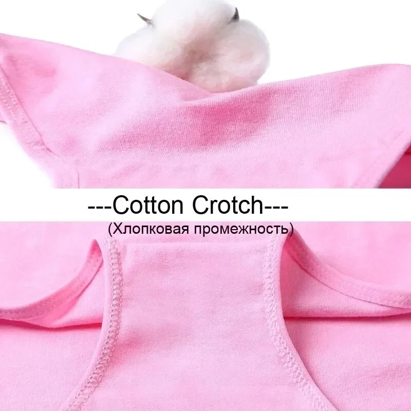 7pcs Women's Cotton Panties Plus Size Sexy Briefs Girls Breathable Soft Lingerie Cute Solid Color Underwear