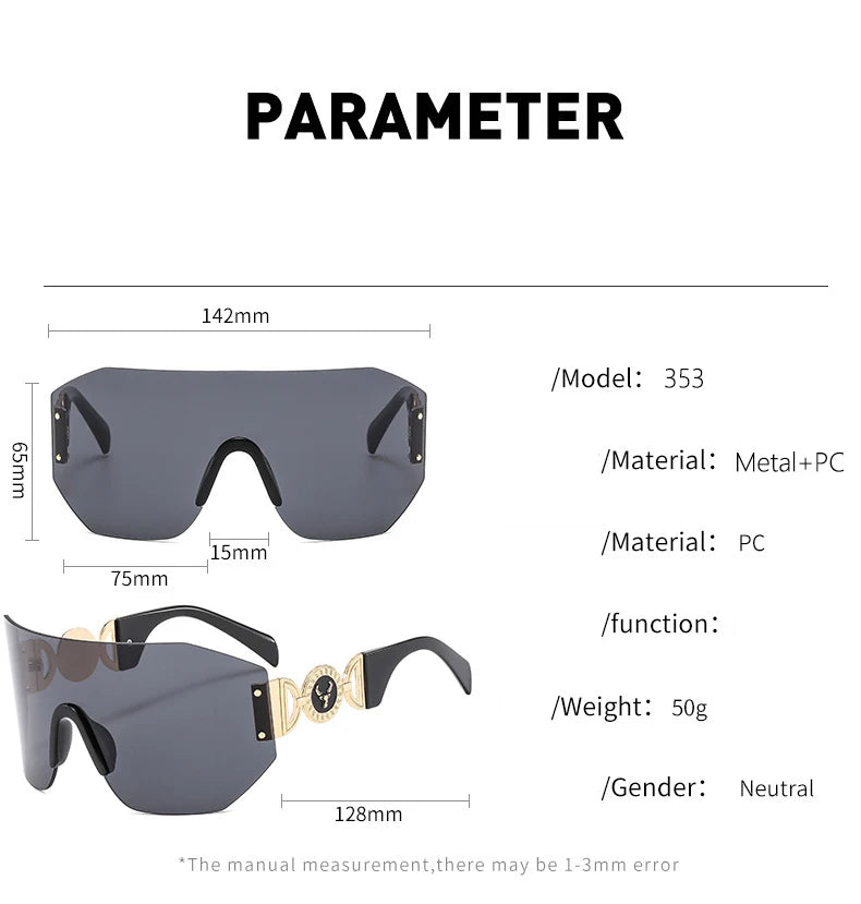 New Y2k Trendy Cycling Sports Sunglasses With Stylish Hollow Temple Frameless One-piece Glasses 353 BAZAARHUBO