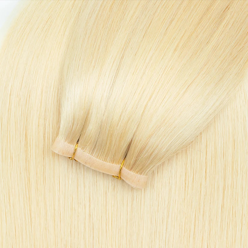 Long Flat Weft Invisible Tape Bundles Human Hair PU Skin Weft Hair Extension Injected Seamless & Glueless Tape On Hair Weft