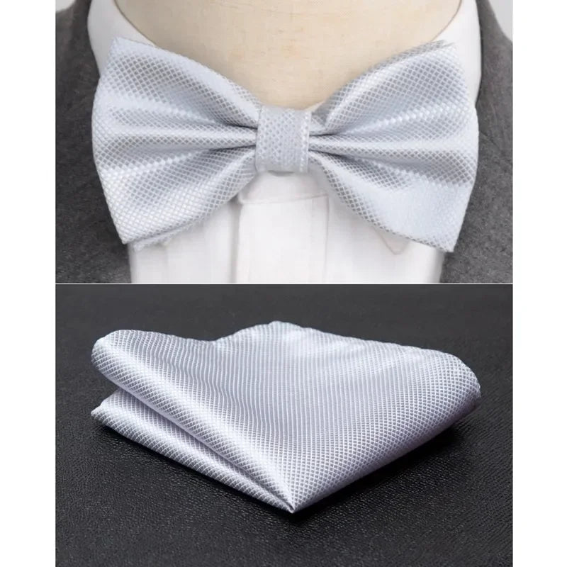 Men Bowtie Cravat Set Solid Fashion Butterfly Party Wedding Bow Ties Girls Formal Dress Tie Mens Bowknot Fashion Accessories BAZAARHUBO