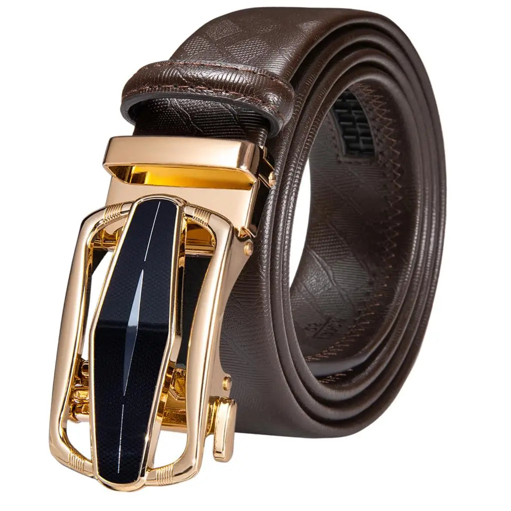 High Quality Mens Belts Black Brown Blue White Green Leather Straps Casual Gold Automatic Buckles Waistband Belt for Men Wedding BAZAARHUBO