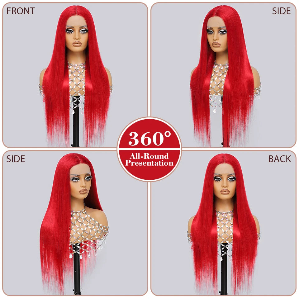 30 Inch Lace Frontal Wig Synthetic 13X6 Straight Hair Lace Wig For Afro Women High Temperture Fiber Blond Women Lace Frontal Wig