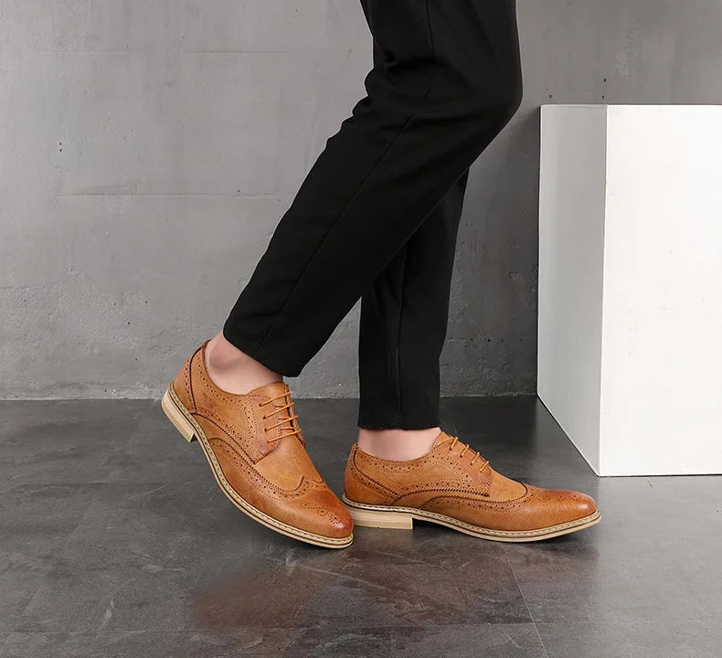 Mens Dress Shoes Breathable Business Formal Oxford Shoes for Wedding Stylist Leather Shoes