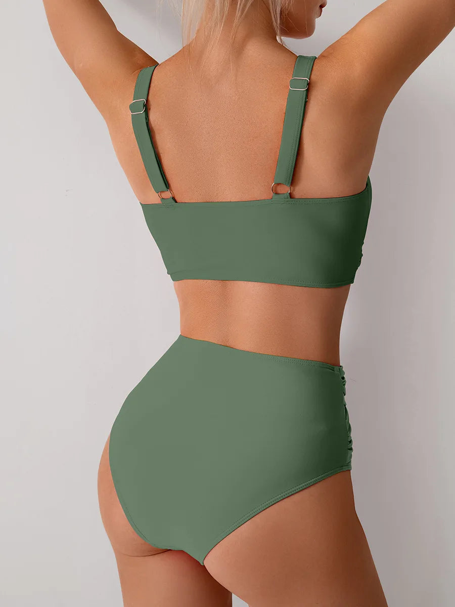2025 girl Women's Clothing Swimwears European American new bikini sexy split swimsuit high waist swimsuit set bikini Bikinis Set