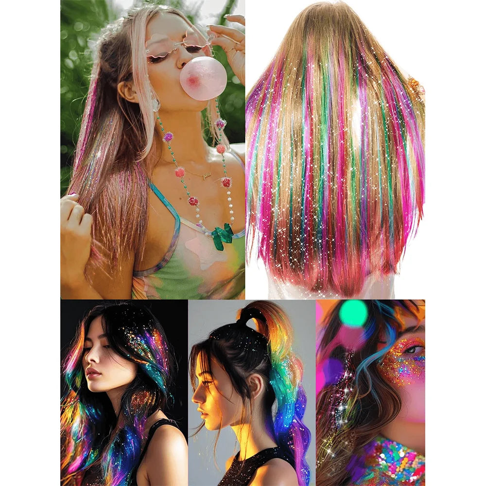 Synthetic Sparkling Heat-Resistant Fairy Hair Extensions  Kit with Fairy Hair & Girls, Perfect Party Accessories