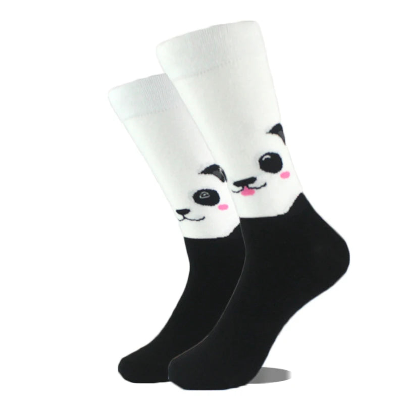 Cool Design Avocado Crew Socks Men Creative Eye Guitar Bus Pattern Sokken Duck Cat Fox Otter Animals Divertidos Chaussette Sox