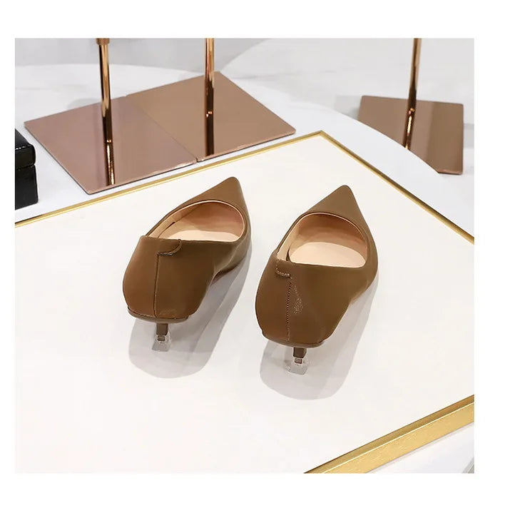BIGTREE Shoes Women 4.5 Cm Heels Pointed Toe Woman Pumps Fashion Kitten Heels Large Size 34-43 Sexy Mid Heeled Female Shoes 2026